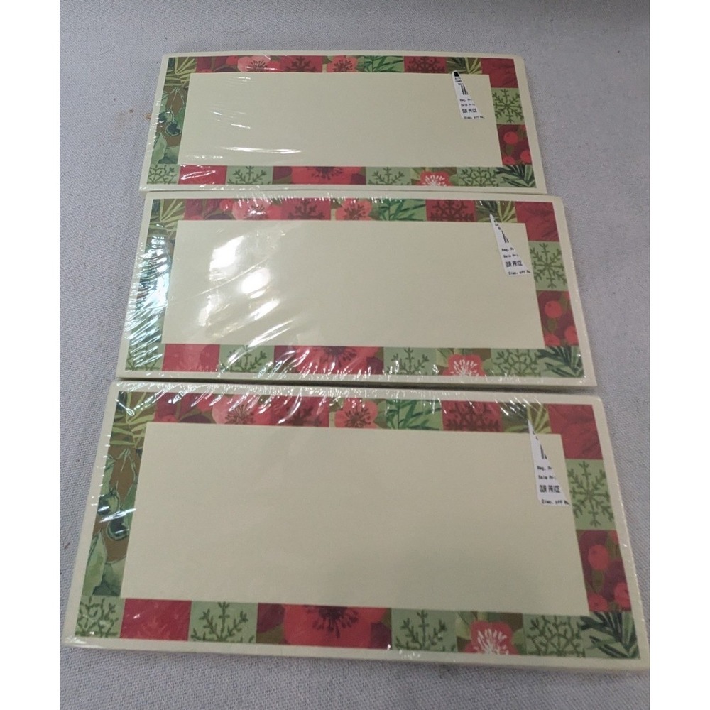 C.R. Gibson Envelopes Unisex OS Cream New Holiday Quilt Floral 30ct CE3-2955